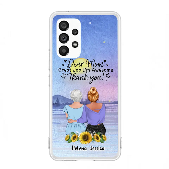 Custom Personalized Mom & Daughter Phone Case - Mother's Day Gift Idea From Daughter - Dear Mom Great Job I'm Awesome - Cases For iPhone/Samsung