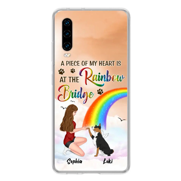 Custom Personalized Dog Mom Phone Case - Memorial Gift Idea for Dog Owners/Mother's Day - A Piece Of My Heart Is At The Rainbow Bridge - Case for Xiaomi/Huawei/Oppo