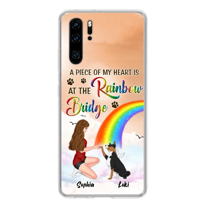 Custom Personalized Dog Mom Phone Case - Memorial Gift Idea for Dog Owners/Mother's Day - A Piece Of My Heart Is At The Rainbow Bridge - Case for Xiaomi/Huawei/Oppo