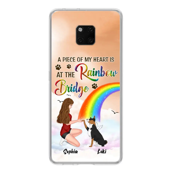 Custom Personalized Dog Mom Phone Case - Memorial Gift Idea for Dog Owners/Mother's Day - A Piece Of My Heart Is At The Rainbow Bridge - Case for Xiaomi/Huawei/Oppo