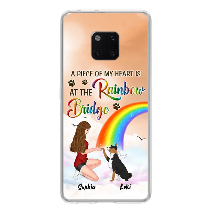 Custom Personalized Dog Mom Phone Case - Memorial Gift Idea for Dog Owners/Mother's Day - A Piece Of My Heart Is At The Rainbow Bridge - Case for Xiaomi/Huawei/Oppo