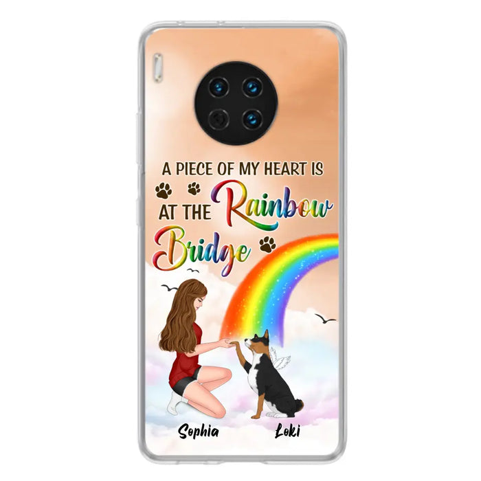 Custom Personalized Dog Mom Phone Case - Memorial Gift Idea for Dog Owners/Mother's Day - A Piece Of My Heart Is At The Rainbow Bridge - Case for Xiaomi/Huawei/Oppo