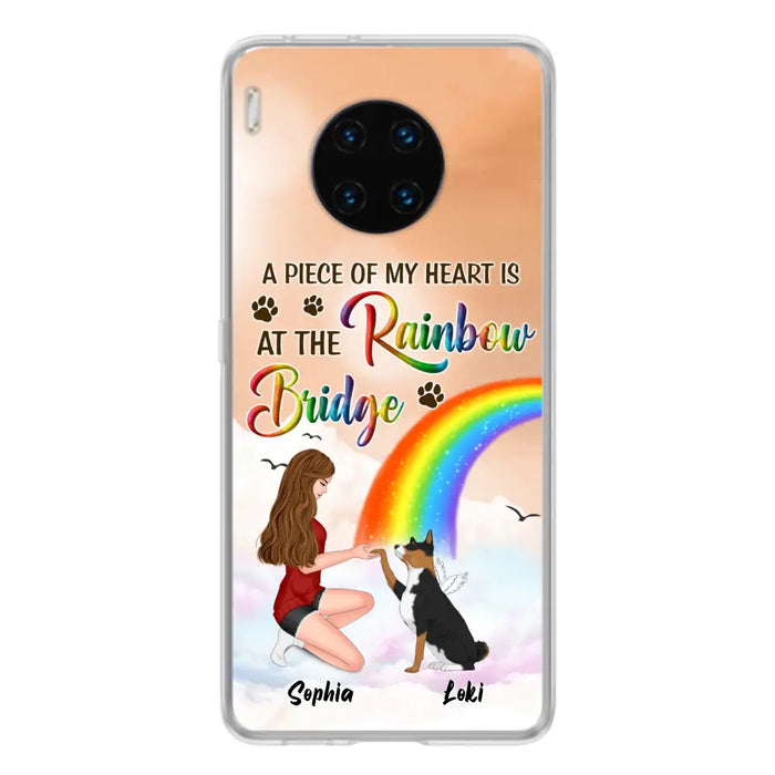 Custom Personalized Dog Mom Phone Case - Memorial Gift Idea for Dog Owners/Mother's Day - A Piece Of My Heart Is At The Rainbow Bridge - Case for Xiaomi/Huawei/Oppo