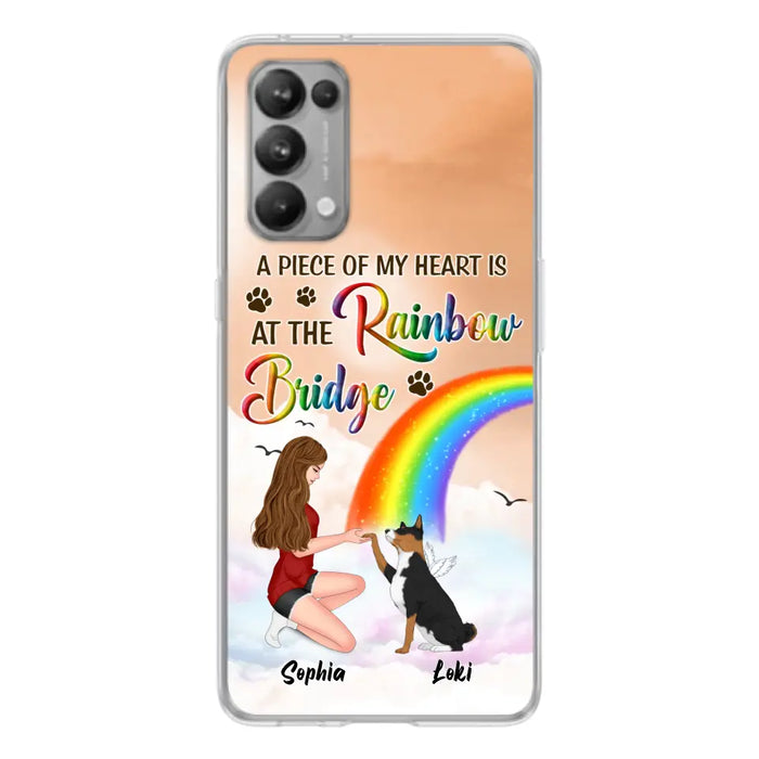 Custom Personalized Dog Mom Phone Case - Memorial Gift Idea for Dog Owners/Mother's Day - A Piece Of My Heart Is At The Rainbow Bridge - Case for Xiaomi/Huawei/Oppo