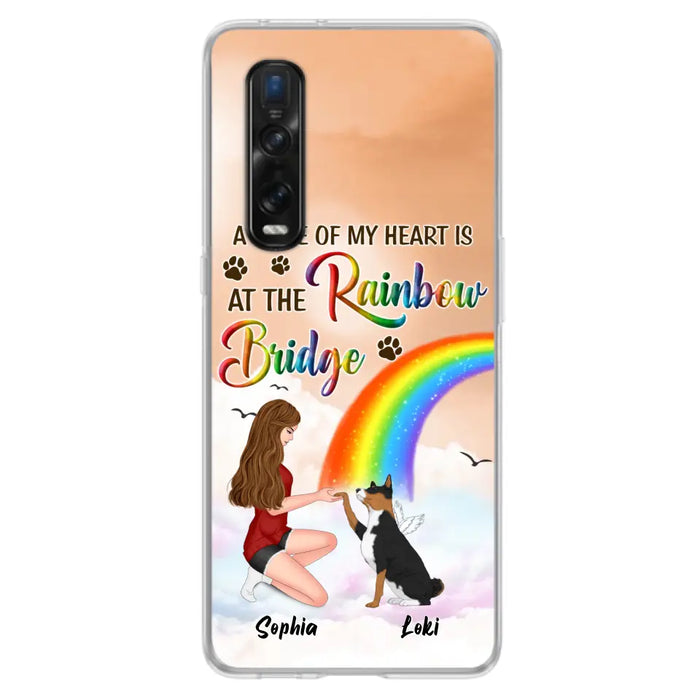 Custom Personalized Dog Mom Phone Case - Memorial Gift Idea for Dog Owners/Mother's Day - A Piece Of My Heart Is At The Rainbow Bridge - Case for Xiaomi/Huawei/Oppo