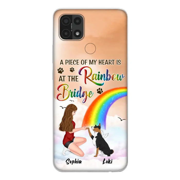 Custom Personalized Dog Mom Phone Case - Memorial Gift Idea for Dog Owners/Mother's Day - A Piece Of My Heart Is At The Rainbow Bridge - Case for Xiaomi/Huawei/Oppo