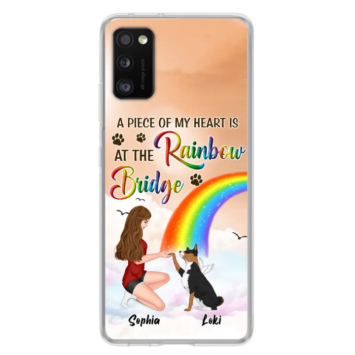 Custom Personalized Dog Mom Phone Case - Memorial Gift Idea for Dog Owners/Mother's Day - A Piece Of My Heart Is At The Rainbow Bridge - Case for iPhone/Samsung