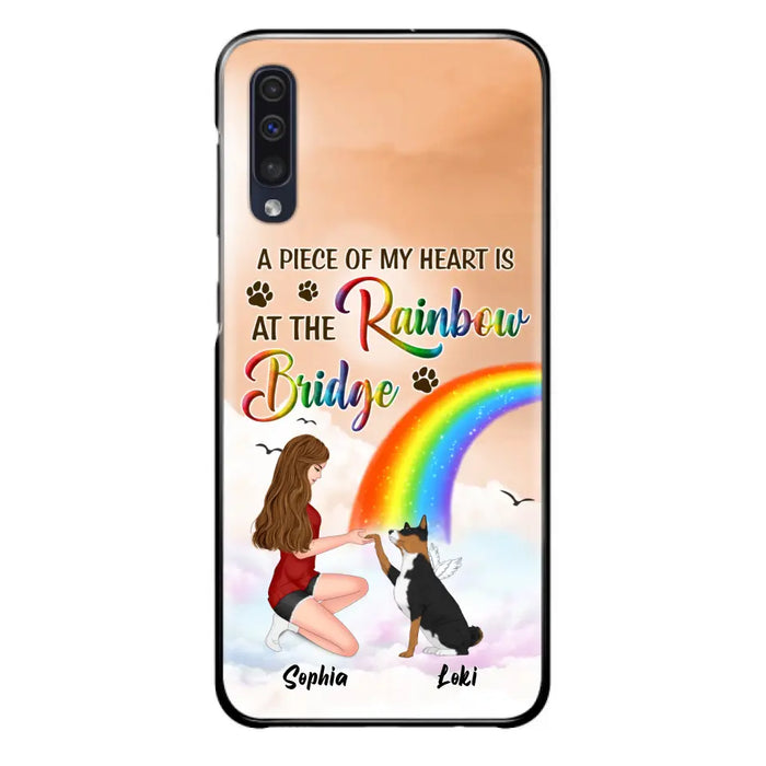 Custom Personalized Dog Mom Phone Case - Memorial Gift Idea for Dog Owners/Mother's Day - A Piece Of My Heart Is At The Rainbow Bridge - Case for iPhone/Samsung