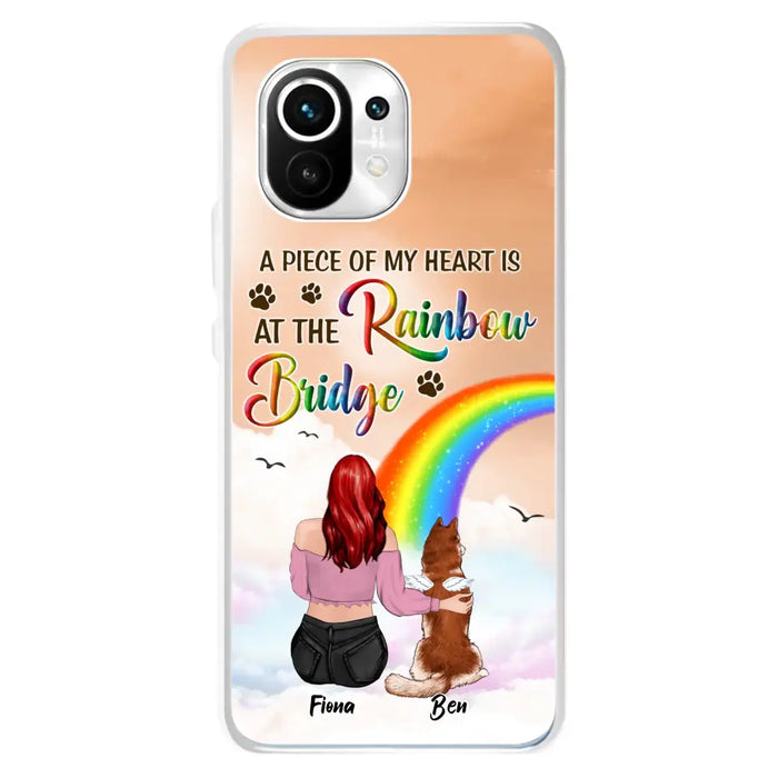 Custom Personalized Memorial Phone Case - Memorial Gift Idea for Dog/Cat Owners/Mother's Day - A Piece Of My Heart Is At The Rainbow Bridge - Case for Xiaomi/Huawei/Oppo