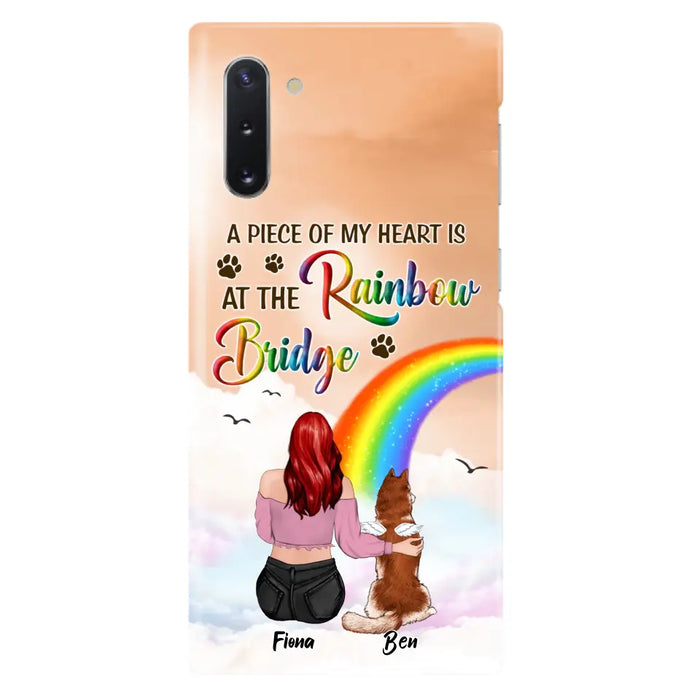 Custom Personalized Memorial Phone Case - Memorial Gift Idea for Dog/Cat Owners/Mother's Day - A Piece Of My Heart Is At The Rainbow Bridge - Case for iPhone/Samsung