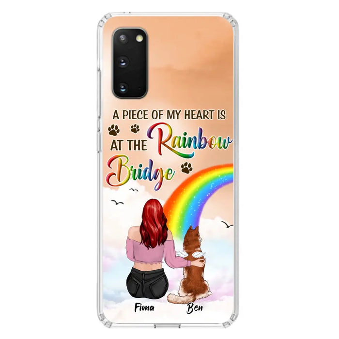 Custom Personalized Memorial Phone Case - Memorial Gift Idea for Dog/Cat Owners/Mother's Day - A Piece Of My Heart Is At The Rainbow Bridge - Case for iPhone/Samsung