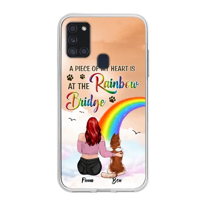 Custom Personalized Memorial Phone Case - Memorial Gift Idea for Dog/Cat Owners/Mother's Day - A Piece Of My Heart Is At The Rainbow Bridge - Case for iPhone/Samsung