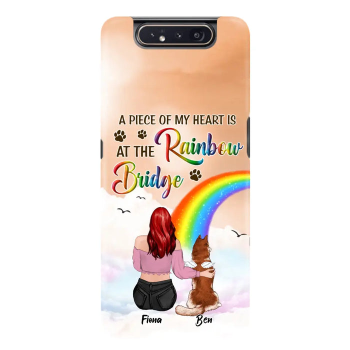 Custom Personalized Memorial Phone Case - Memorial Gift Idea for Dog/Cat Owners/Mother's Day - A Piece Of My Heart Is At The Rainbow Bridge - Case for iPhone/Samsung