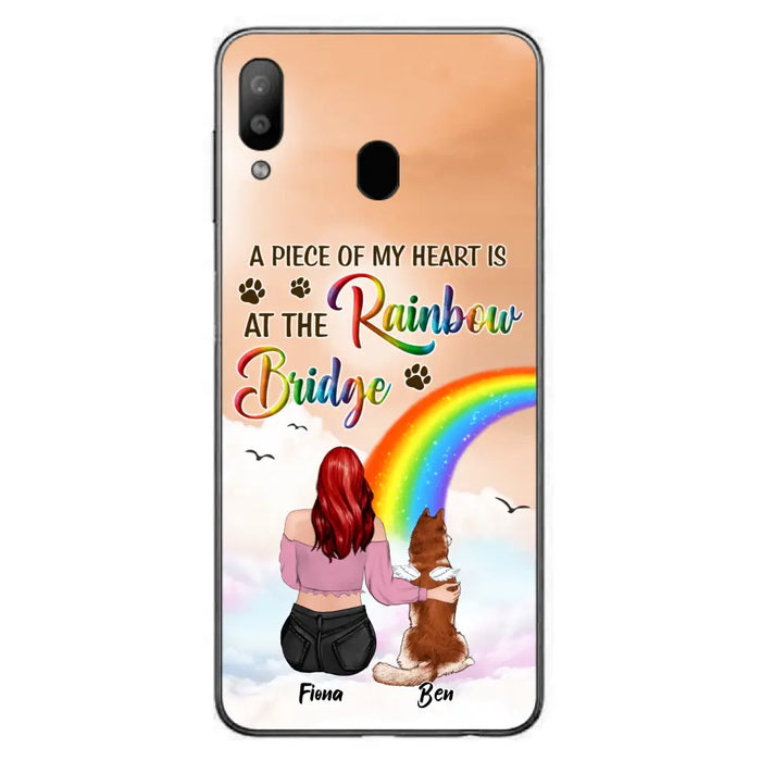 Custom Personalized Memorial Phone Case - Memorial Gift Idea for Dog/Cat Owners/Mother's Day - A Piece Of My Heart Is At The Rainbow Bridge - Case for iPhone/Samsung