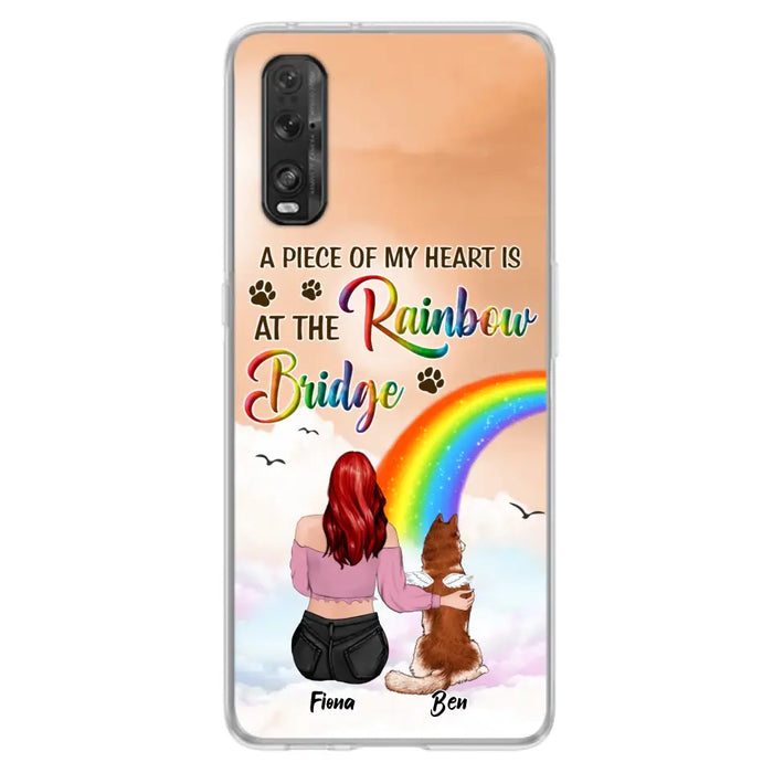 Custom Personalized Memorial Phone Case - Memorial Gift Idea for Dog/Cat Owners/Mother's Day - A Piece Of My Heart Is At The Rainbow Bridge - Case for Xiaomi/Huawei/Oppo