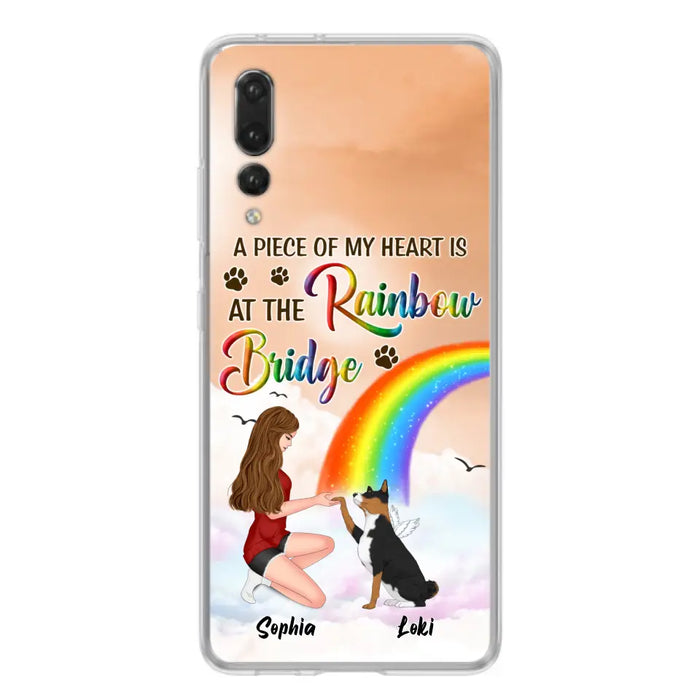 Custom Personalized Memorial Phone Case - Memorial Gift Idea for Dog/Cat Owners/Mother's Day - A Piece Of My Heart Is At The Rainbow Bridge - Case for Xiaomi/Huawei/Oppo