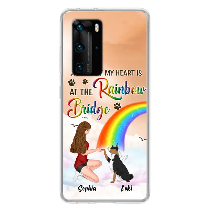 Custom Personalized Memorial Phone Case - Memorial Gift Idea for Dog/Cat Owners/Mother's Day - A Piece Of My Heart Is At The Rainbow Bridge - Case for Xiaomi/Huawei/Oppo