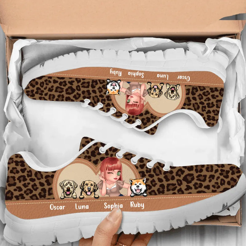 Personalized Pet Mom Sneakers - Gift Idea For Dog Lover/Cat Lover with up to 3 Pets
