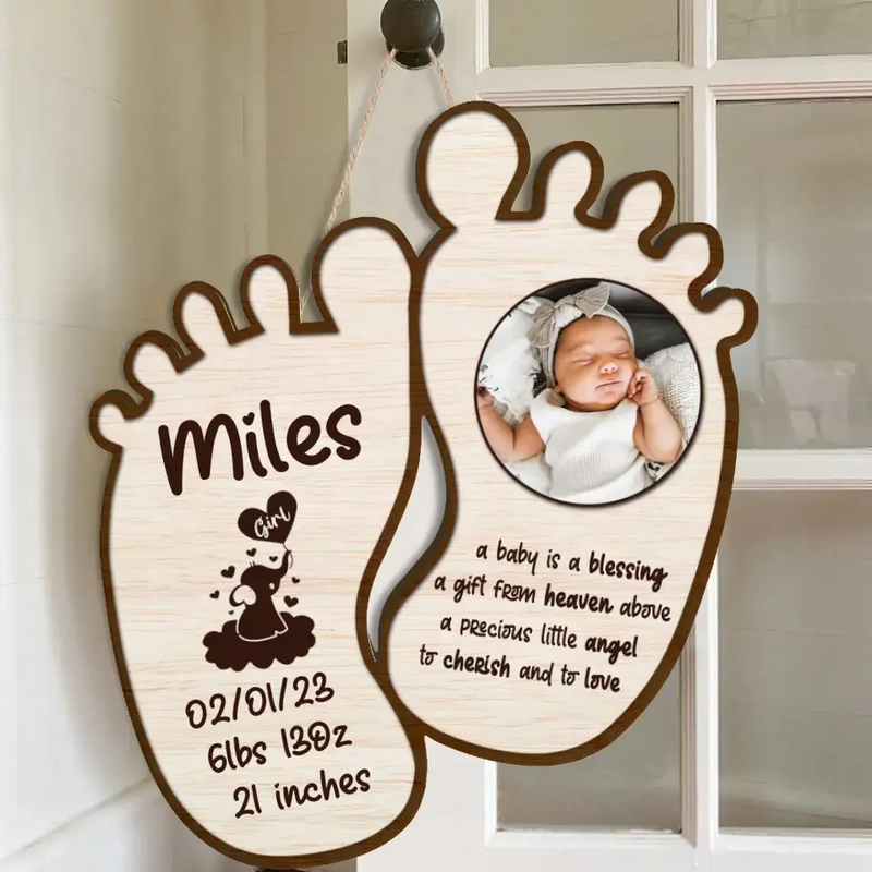 Infant Entry Sign Custom Personalized Baby Door Sign - Gift for Baby - Baby is a blessin ...