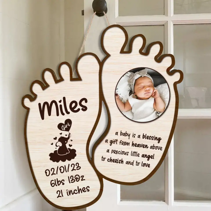 Custom Personalized Baby Door Sign - Gift for Baby - Baby is a blessing