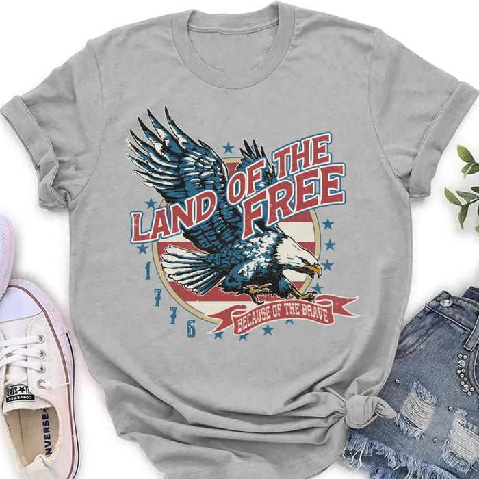 Custom Personalized Veteran Shirt - Father's Day Gift Idea For Veteran - Land Of The Free Because Of The Brave