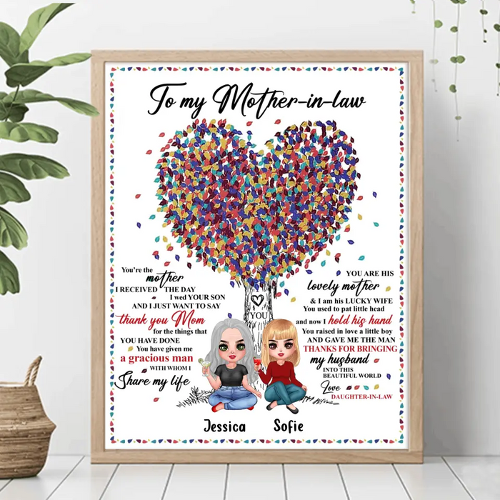 Custom Personalized Mom Vertical Poster - Gift Idea For Mother's Day/Mother-In-Law - You're The Mother I Received The Day I Wed Your Son