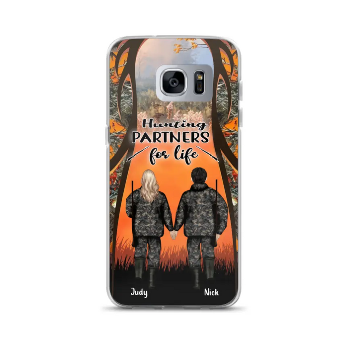 Custom Personalized Hunting Phone Case - Gift Idea For Couple/Hunting Lovers - Hunting Partners For Life - Case for iPhone/Samsung