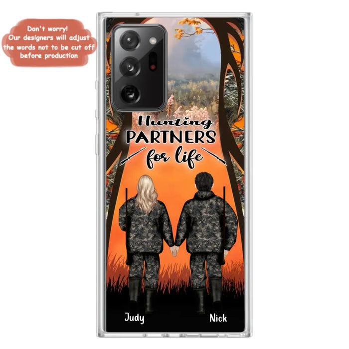 Custom Personalized Hunting Phone Case - Gift Idea For Couple/Hunting Lovers - Hunting Partners For Life - Case for iPhone/Samsung