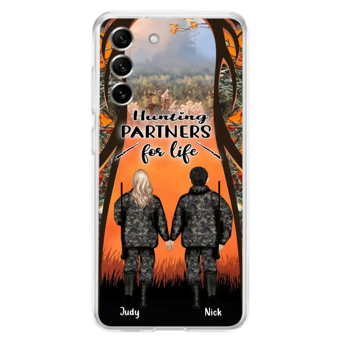 Custom Personalized Hunting Phone Case - Gift Idea For Couple/Hunting Lovers - Hunting Partners For Life - Case for iPhone/Samsung