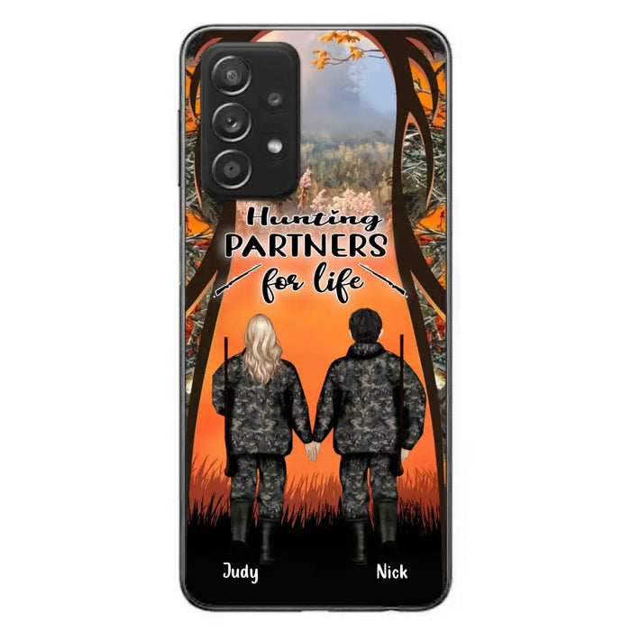 Custom Personalized Hunting Phone Case - Gift Idea For Couple/Hunting Lovers - Hunting Partners For Life - Case for iPhone/Samsung