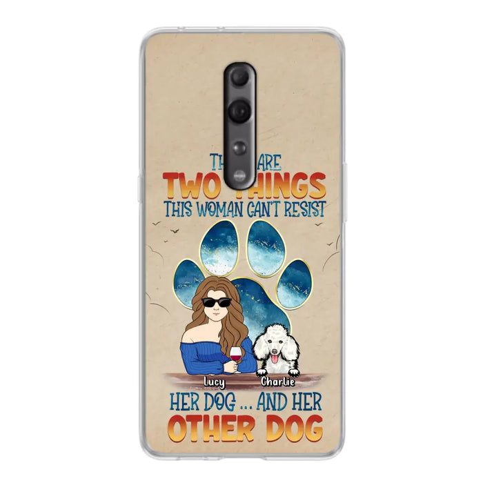 Custom Personalized Dog Mom Phone Case - Gift Idea For Dog Lovers/Mother's Day - Upto 6 Dogs - There Are Two Things This Woman Can't Resist Her Dog..And Her Other Dog - Cases For Xiaomi/ Oppo/ Huawei