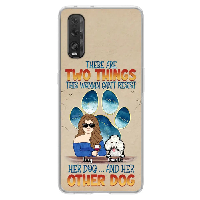 Custom Personalized Dog Mom Phone Case - Gift Idea For Dog Lovers/Mother's Day - Upto 6 Dogs - There Are Two Things This Woman Can't Resist Her Dog..And Her Other Dog - Cases For Xiaomi/ Oppo/ Huawei