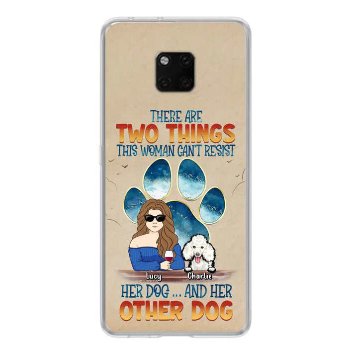 Custom Personalized Dog Mom Phone Case - Gift Idea For Dog Lovers/Mother's Day - Upto 6 Dogs - There Are Two Things This Woman Can't Resist Her Dog..And Her Other Dog - Cases For Xiaomi/ Oppo/ Huawei