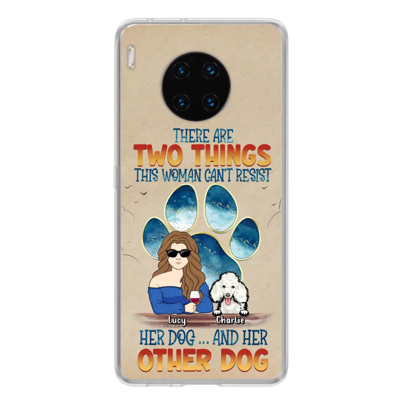 Personalized Dog Mom Phone Case - Gift Idea For Dog Lovers/Mother's Day - Up to 6 Dogs - There Are Two Things This Woman Can't Resist Her Dog..And Her Other Dog - Cases For Xiaomi/ Oppo/ Huawei