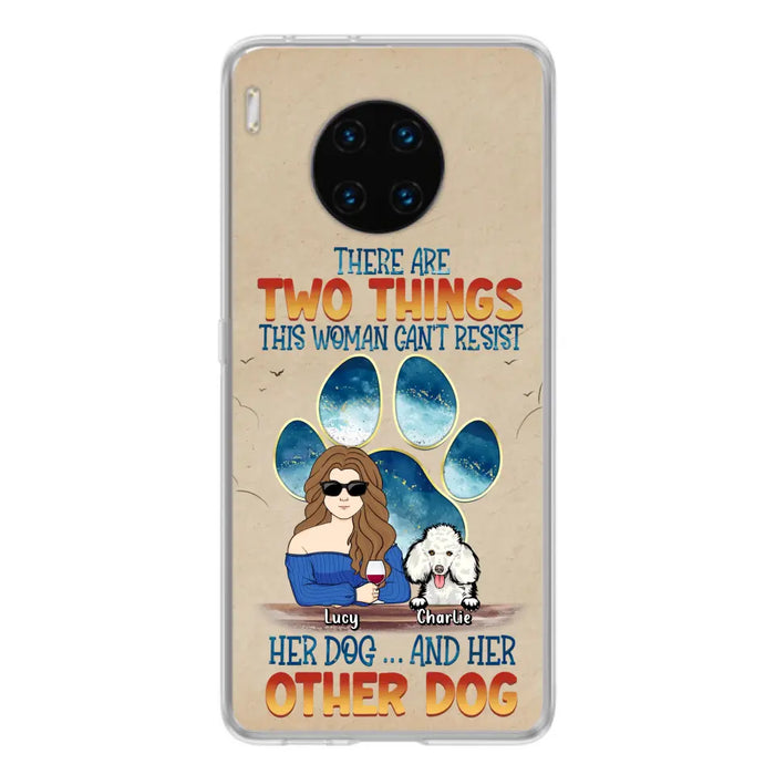 Custom Personalized Dog Mom Phone Case - Gift Idea For Dog Lovers/Mother's Day - Upto 6 Dogs - There Are Two Things This Woman Can't Resist Her Dog..And Her Other Dog - Cases For Xiaomi/ Oppo/ Huawei