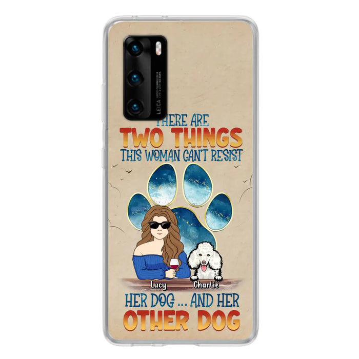 Custom Personalized Dog Mom Phone Case - Gift Idea For Dog Lovers/Mother's Day - Upto 6 Dogs - There Are Two Things This Woman Can't Resist Her Dog..And Her Other Dog - Cases For Xiaomi/ Oppo/ Huawei