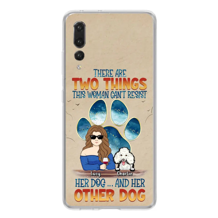 Custom Personalized Dog Mom Phone Case - Gift Idea For Dog Lovers/Mother's Day - Upto 6 Dogs - There Are Two Things This Woman Can't Resist Her Dog..And Her Other Dog - Cases For Xiaomi/ Oppo/ Huawei