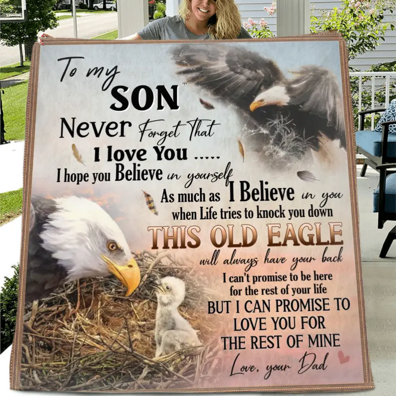 To My Son Fleece Throw Blanket & Quilt - Birthday Gift Idea From Mom Dad To Son - Never Forget That I Love You