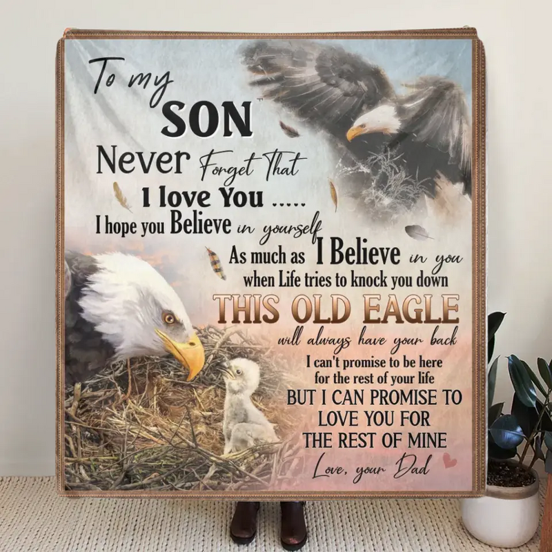 To My Son Fleece Throw Blanket & Quilt - Birthday Gift Idea From Mom Dad To Son - Never Forget That I Love You