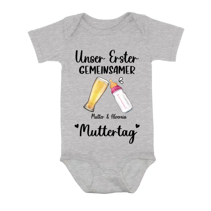 Custom Personalized Baby Onesie/T-Shirt - Mother's Day Gift Idea For Baby/Mom - Unser Erster Gemeinsamer Muttertag