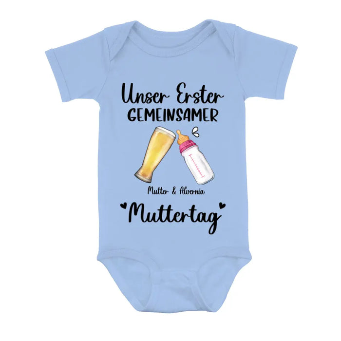 Custom Personalized Baby Onesie/T-Shirt - Mother's Day Gift Idea For Baby/Mom - Unser Erster Gemeinsamer Muttertag