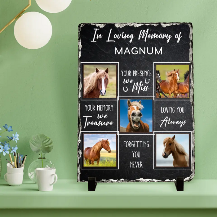 Custom Personalized Memorial Lithograph - Upload Horse Photo - Memorial Gift Idea - They Live In Our Hearts