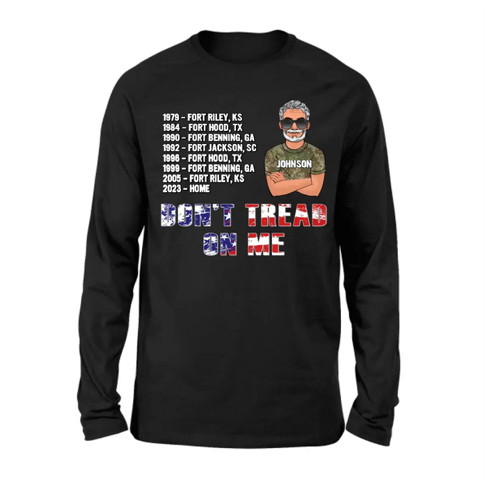 Personalized Veteran Shirt/ Hoodie - Gift Idea For Veteran/ Birthday/ Father's Day - Don't Tread On Me