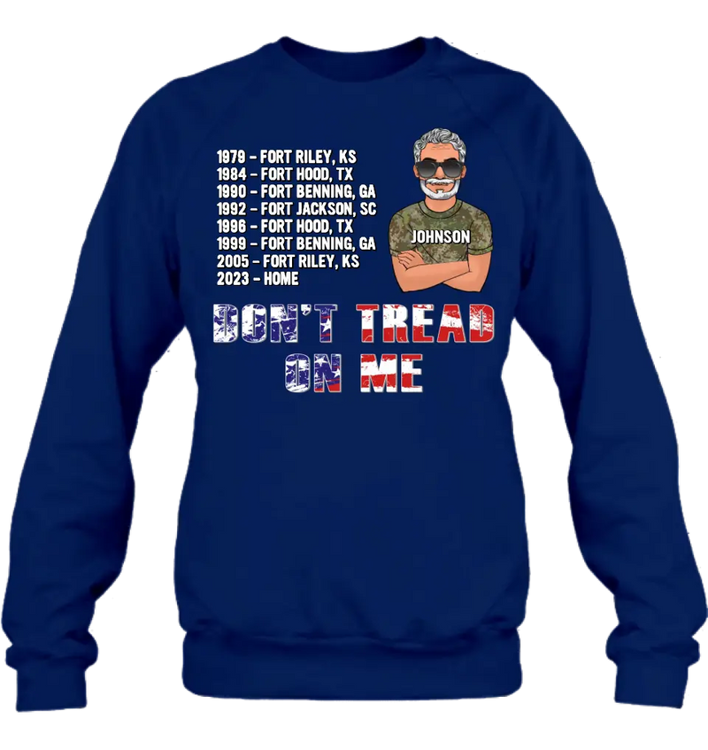 Personalized Veteran Shirt/ Hoodie - Gift Idea For Veteran/ Birthday/ Father's Day - Don't Tread On Me