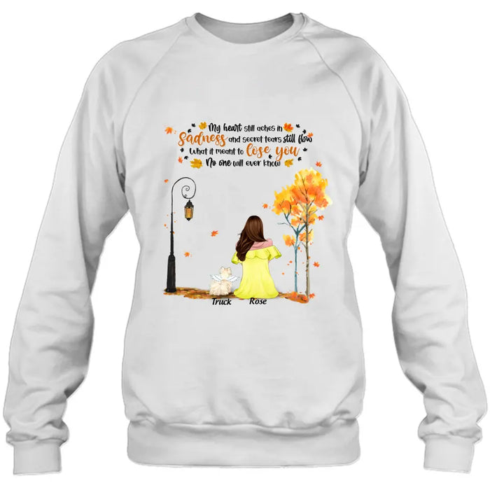 Custom Personalized Memorial Dog Autumn T-shirt/ Pullover Hoodie - Mom With Upto 4 Dogs - Memorial Gift For Dog Lover - 8ALLOF