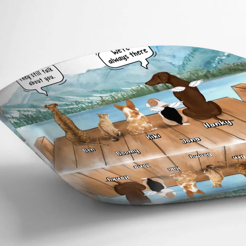 Personalized Memorial Pet Quilt/Fleece Blanket/Pillow Cover - Up to 5 Pets - Memorial Gift Idea For Dog/Cat Lovers - They Still Talk About You