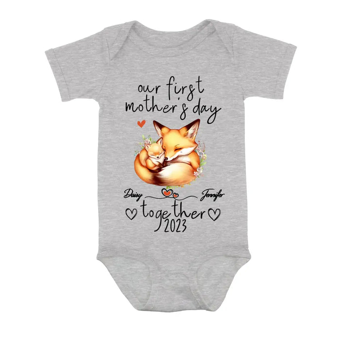 Custom Personalized Mother's Day Baby Onesie/T-Shirt - Gift Idea For Mother's Day/Baby - Our First Mother's Day Together