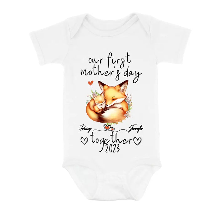 Custom Personalized Mother's Day Baby Onesie/T-Shirt - Gift Idea For Mother's Day/Baby - Our First Mother's Day Together
