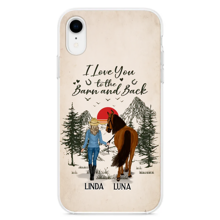 Custom Personalized Horse Girl Phone Case - Upto 6 Horses - Mother's Day Gift Idea Horse Lovers - I Love You To The Barn And Back - Case For iPhone/Samsung