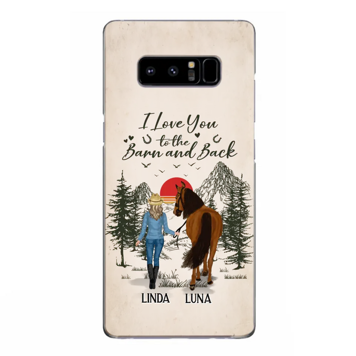 Custom Personalized Horse Girl Phone Case - Upto 6 Horses - Mother's Day Gift Idea Horse Lovers - I Love You To The Barn And Back - Case For iPhone/Samsung